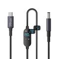 Cablu de alimentare USB-C/DC K595, 140W – Afișaj digital, reglare a tensiunii pe 6 trepte – 1.5m – Negru