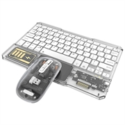 Tastatură și mouse Bluetooth transparente KB333 - Alb