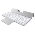 Tastatură wireless pliabilă KF 8700 cu touchpad și husă din poliuretan - Argintiu