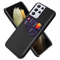 Husă Cu Slot De Card Samsung Galaxy S21 Ultra 5G - KSQ - Negru