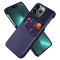 Husă cu Buzunar Card iPhone 14 Pro Max - KSQ - Albastru