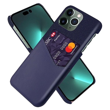 Husă cu Buzunar Card iPhone 14 Pro Max - KSQ - Albastru