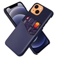 Husă cu Buzunar Card iPhone 13 - KSQ - Albastru