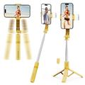 Stabilizator cu braț articulat KT08 cu trepied și lumină de umplere magnetică - Galben