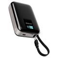 KUULAA KL-YD120 Baterie externă de 20000mAh cu ecran TFT și cablu USB-C integrat - 45W - Gri