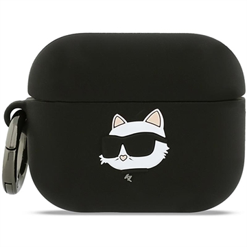 Carcasă din silicon AirPods Pro 3 Karl Lagerfeld Choupette Head 3D - Negru