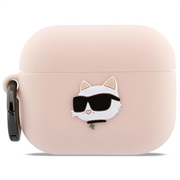 Carcasă din silicon AirPods Pro 3 Karl Lagerfeld Choupette Head 3D - Roz