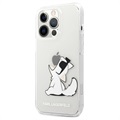Husă iPhone 13 Pro Max - Karl Lagerfeld Clar - Choupette Mânca