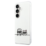 Samsung Galaxy S26+ Karl Lagerfeld IML Karl&Choupette Husa magnetică cu logo Peekaboo - Alb