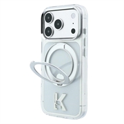 Husă MagSafe iPhone 18 Pro Max/17 Pro Max Karl Lagerfeld IML Ring Stand 360 Kameo Metal - transparentă