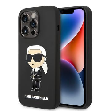 Husă Silicon iPhone 15 Pro Max - Karl Lagerfeld Ikonik - Negru