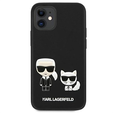 Husă Silicon iPhone 13 Mini - Karl Lagerfeld Karl & Choupette - Negru