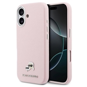 Husă iPhone 17 Karl Lagerfeld Karl and Choupette Heads Pins - Compatibilă cu MagSafe - Roz