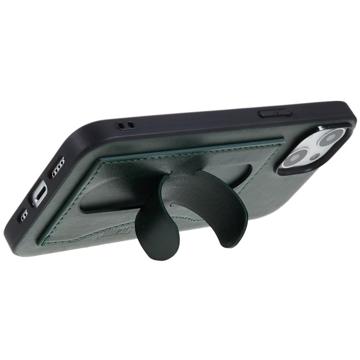 Husă Acoperită iPhone 14 Plus cu Slot Card și Suport - Verde