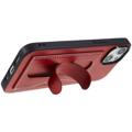 Husă Acoperită iPhone 14 Plus cu Slot Card și Suport - Roșu