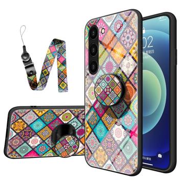 Husă Hibrid Samsung Galaxy S23 5G - Checkered Pattern - Mandala Multicoloră