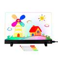 Tablă de desen LED pentru copii cu 7 markere, efecte luminoase colorate - 26x35cm