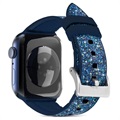 Curea Kingxbar Crystal Fabric - Apple Watch 9/8/SE (2022)/7/SE/6/5/4/3/2/1 - 41mm/40mm/38mm - Albastru