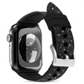 Curea Kingxbar Crystal Fabric - Apple Watch Ultra 2/Ultra/9/8/SE (2022)/7/SE/6/5/4/3/2/1 - 49mm/45mm/44mm/42mm - Negru
