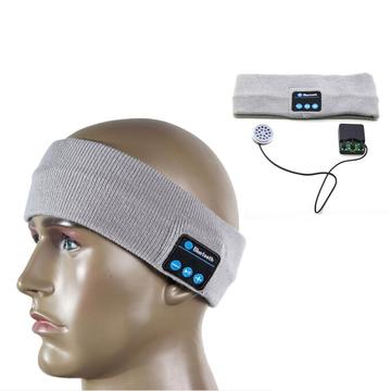 Bentiță Bluetooth tricotată pentru sport, apeluri hands-free - Gri deschis