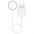 Set Încărcare iPhone 12/13/14/15 - Ksix MagCharge - 15W/20W - Alb