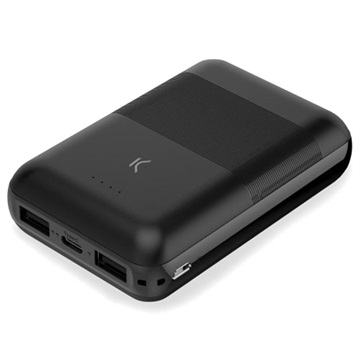 Baterie Externă Power Bank Ksix Slim USB-C și 2xUSB - 10000mAh