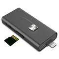 Ksix iMemory Extension Lightning / Cititor de carduri microSD USB - iPhone, iPod, iPad