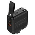 Încărcător rapid LDNIO Q2618 de 65W cu GaN și prize interschimbabile - USB-C/USB-A - Negru