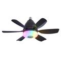 LEC017R Ventilator de tavan cu 3 viteze RGB, reglabil, cu difuzor Bluetooth