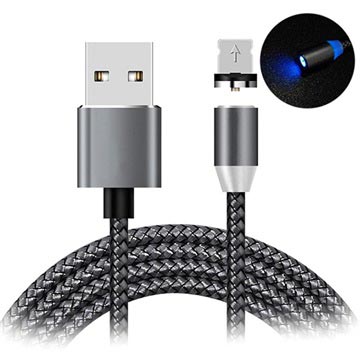 Cablu de încărcare LED magnetic Lightning - iPhone, iPad, iPod - negru