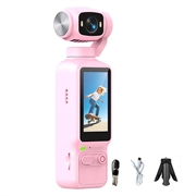 LK-032 Cameră video portabilă pentru vloguri, cu stabilizare - roz