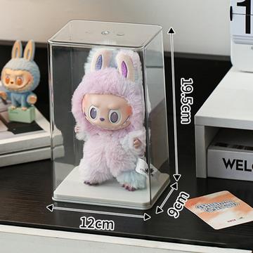 Labubu Vitrină pentru colecții - 12 x 9 x 19.5cm - Transparent / Alb