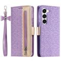 Husă Portofel Samsung Galaxy S23 5G - Lace Pattern - Violet
