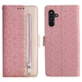 Husă Portofel Samsung Galaxy A13 5G - Lace Pattern - Roz