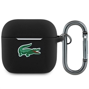Husă din silicon lichid AirPods 4 Lacoste Croc Logo - Negru