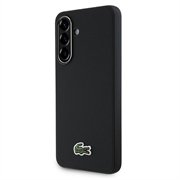 Husă Samsung Galaxy A56 Lacoste Iconic Petit Pique Woven Logo - Negru