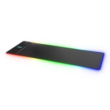 Tastatură / mouse pad RGB mare anti-alunecare cu încărcător wireless de 15W - negru
