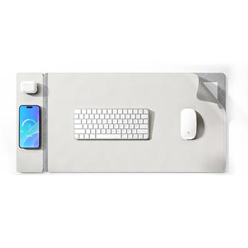 Suport de birou mare cu încărcător wireless de 15W pentru smartphone / căști - gri