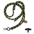 Leeu Design Șnur universal pentru telefon cu dungi, tip crossbody - 160cm, 8mm - Verde