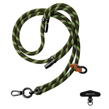Leeu Design Șnur universal pentru telefon cu dungi, tip crossbody - 160cm, 8mm - Verde