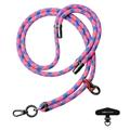 Leeu Design Șnur universal pentru telefon cu dungi, tip crossbody - 160cm, 8mm - Roz Intens / Violet