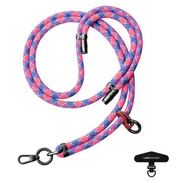 Leeu Design Șnur universal pentru telefon cu dungi, tip crossbody - 160cm, 8mm - Roz Intens / Violet