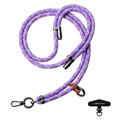 Leeu Design Șnur universal pentru telefon cu dungi, tip crossbody - 160cm, 8mm - Violet