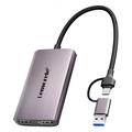 Placă de captură video Lemorele AC02L - USB-C/USB-A, 4K 60Hz - Gri