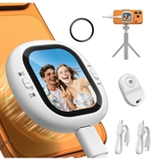 Lemorele R1021 Ecran pentru vloguri și selfie-uri cu telecomandă Bluetooth - Alb