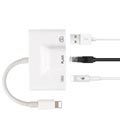 Adaptor de rețea Ethernet 3-în-1 Lightning la RJ 45 cu port USB și Lightning