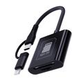 Cititor de carduri Lightning/Type-C pentru carduri TF/SD - Negru