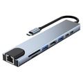 Lippa 8-in-1 87W USB-C Hub - PD, 4K - Gri