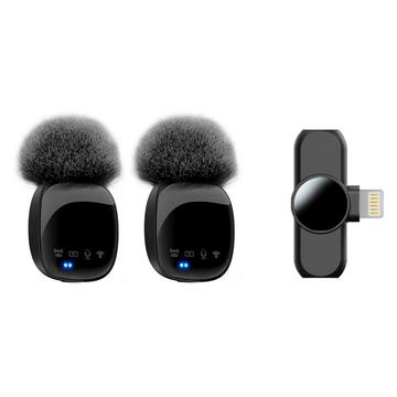 Lippa Pro Microfon fără fir cu conector Lightning - 2 Buc. - Negru