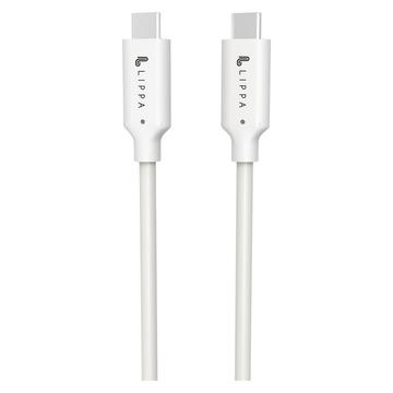 Lippa Cablu USB-C / USB-C - 1m, 10Gbps, 100W - alb